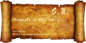 Obagyán Mína névjegykártya